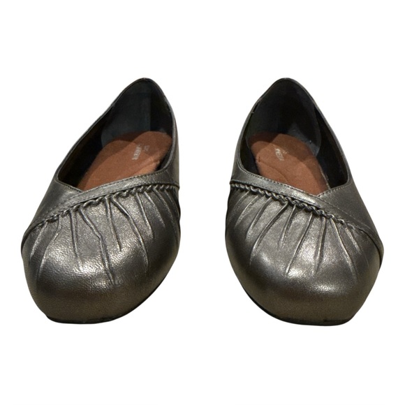 ROS HOMMERSON Women's Leather Ballet Flat TATUM Metallic Comfort Shoe Size 7.5 W - Picture 2 of 11